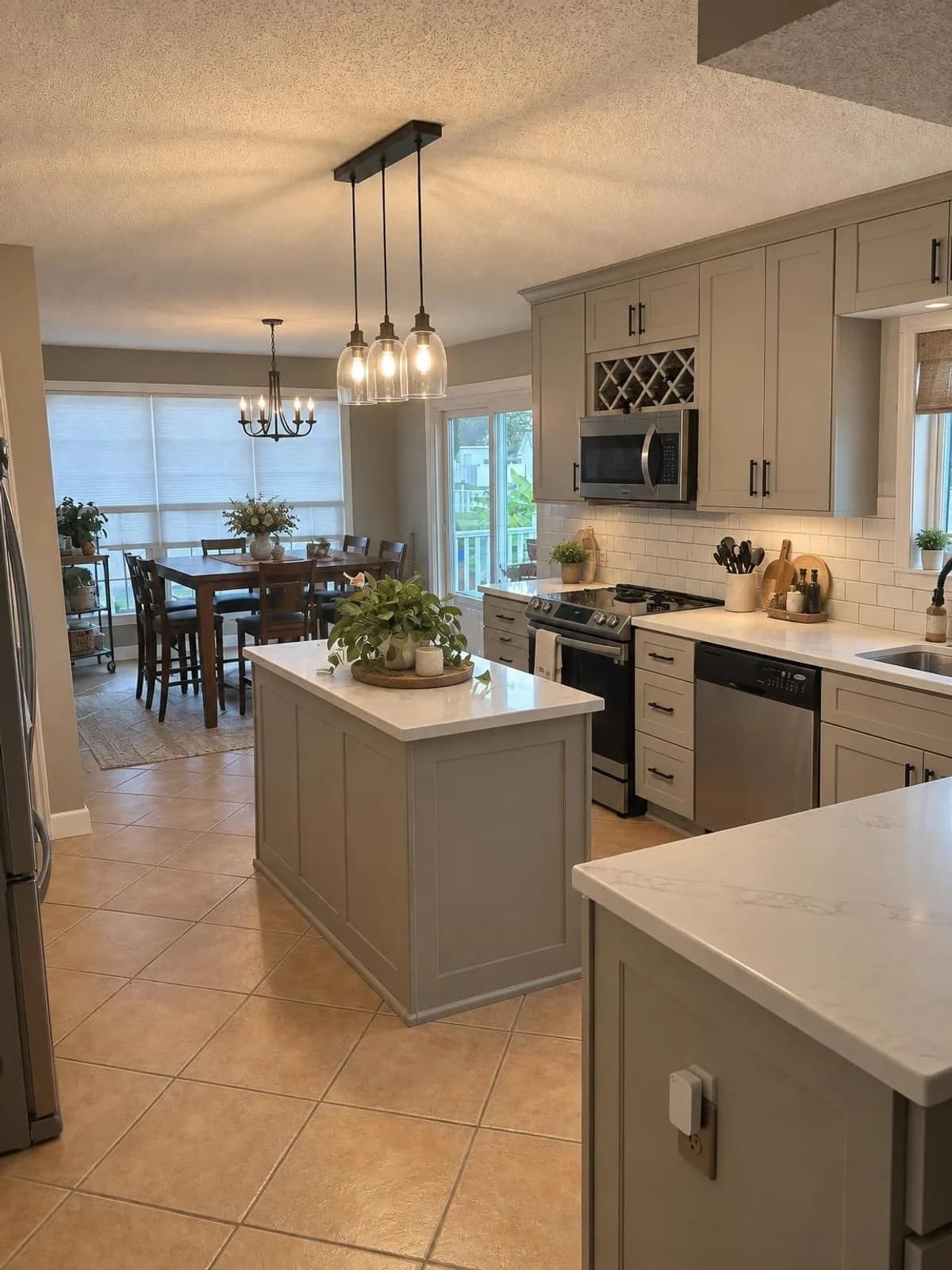 Kitchen remodel concept at a $25K budget (renovate), transitional style, created by Renovue from the original photo